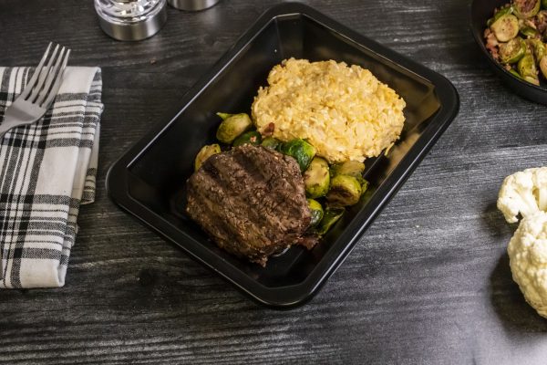 Clean Eats Meal Prep Steak & Cheesy Cauliflower