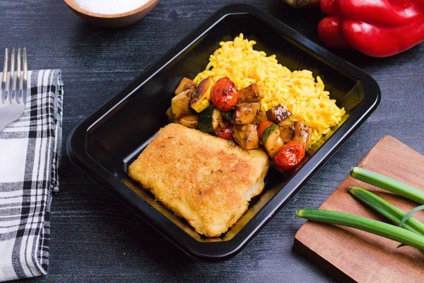 Clean Eats Meal Prep Breaded Cod & Roasted Vegetables