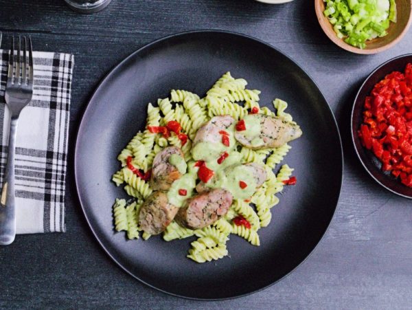 Clean Eats Meal Prep Pesto Cream Chicken Sausage