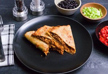 BBQ Shredded Beef Mac & Cheese Quesadilla