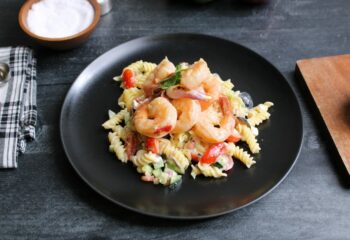 Greek Pasta w/ Shrimp