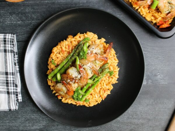 Clean Eats Meal Prep Creamy Shrimp Orzo