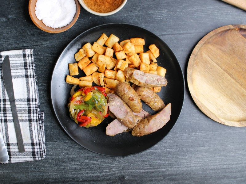 Roasted Chicken Sausage with Peppers & Onions Clean Eats Meal Prep Roasted Chicken Sausage with Peppers & Onions