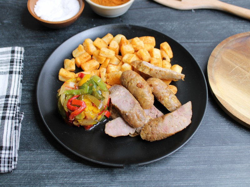 Roasted Chicken Sausage with Peppers & Onions Clean Eats Meal Prep Roasted Chicken Sausage with Peppers & Onions