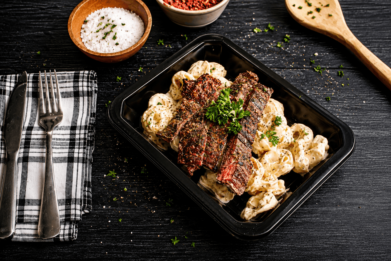 Tender grilled steak served over cheese-filled tortellini and tossed in our rich, creamy Marry Me sauce. Finished with a generous sprinkle of Parmesan cheese for the perfect balance of savory flavor and indulgent comfort.